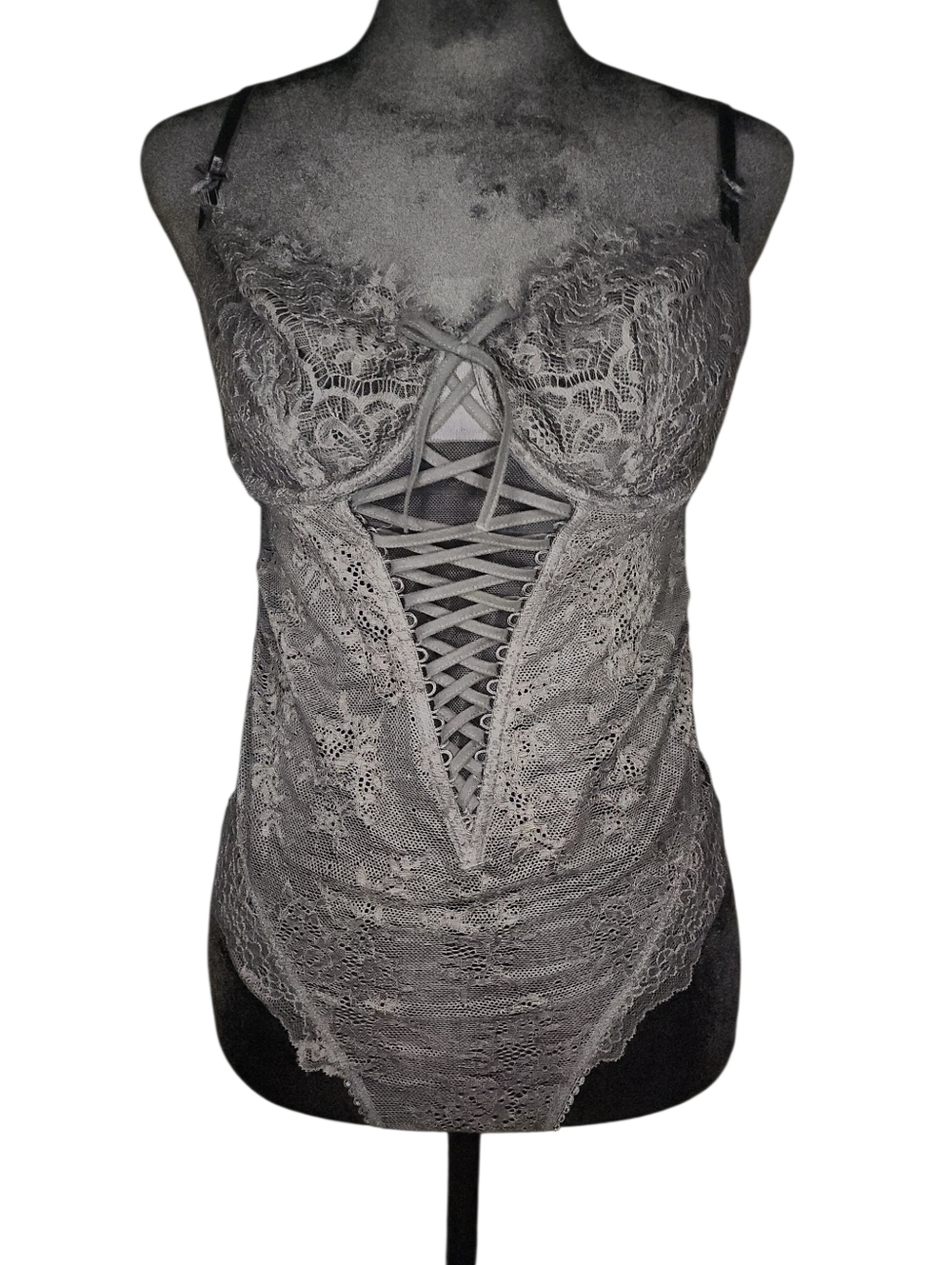 Victoria's Secret Unlined Wicked Lace Up Teddy, Women's Medium - Picture 2 of 5